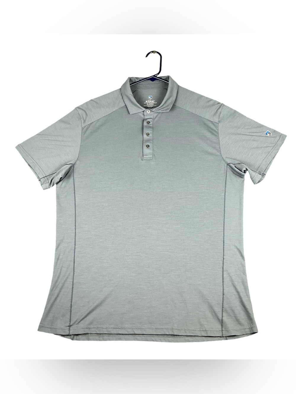 Kuhl Valiant Polo Shirt Mens Sz XL Gray Merino Wool Blend Performance Hiking